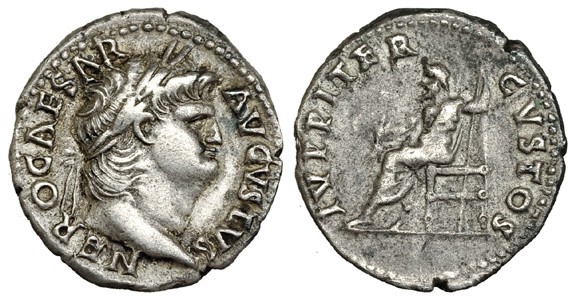 Nero ar denarius Jupiter Jesús Vico 145-271 cast fake